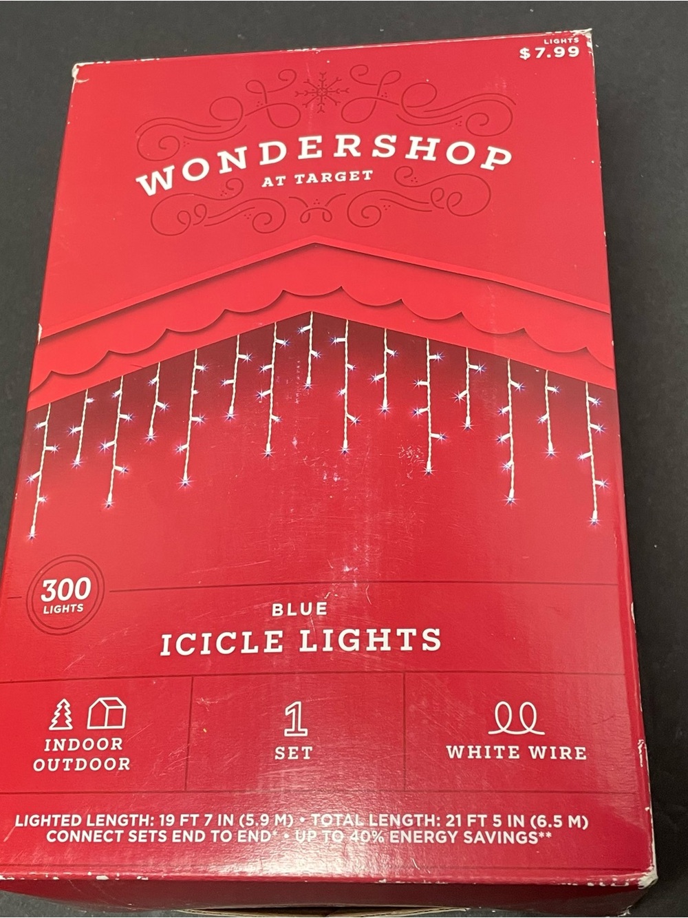 Wondershop Blue Icicle Lights